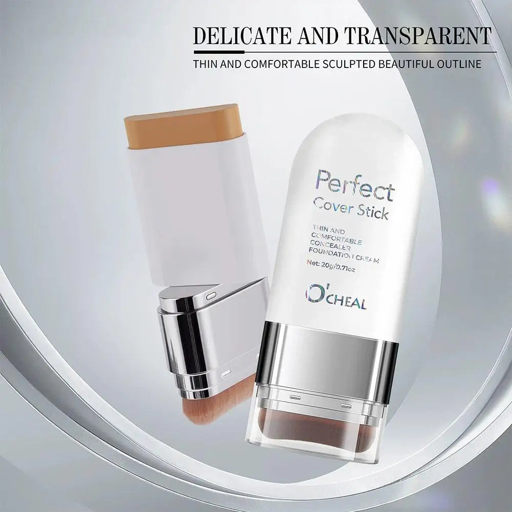 Upgrade O'CHEAL Perfect Cover Stick Thin And Comfortable Concealer Foundation Cream Stick Instant Natural Waterproof