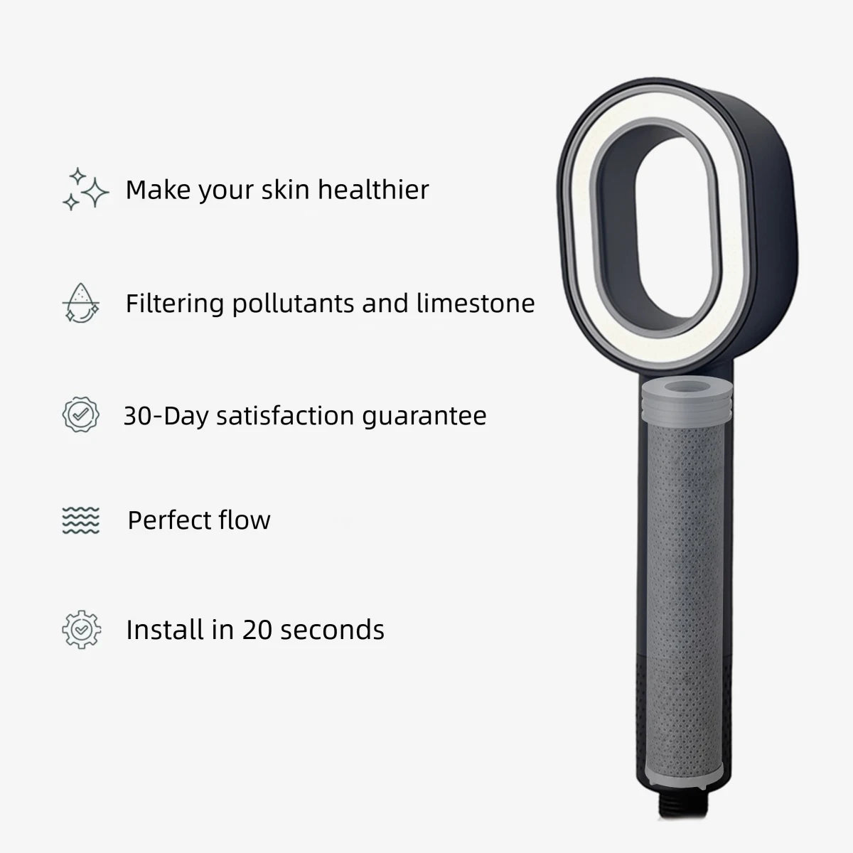 High Pressure Filter Shower Head Nozzle Impurities Beauty Purification Bathroom Showerhead Accessories Universal Water Saving