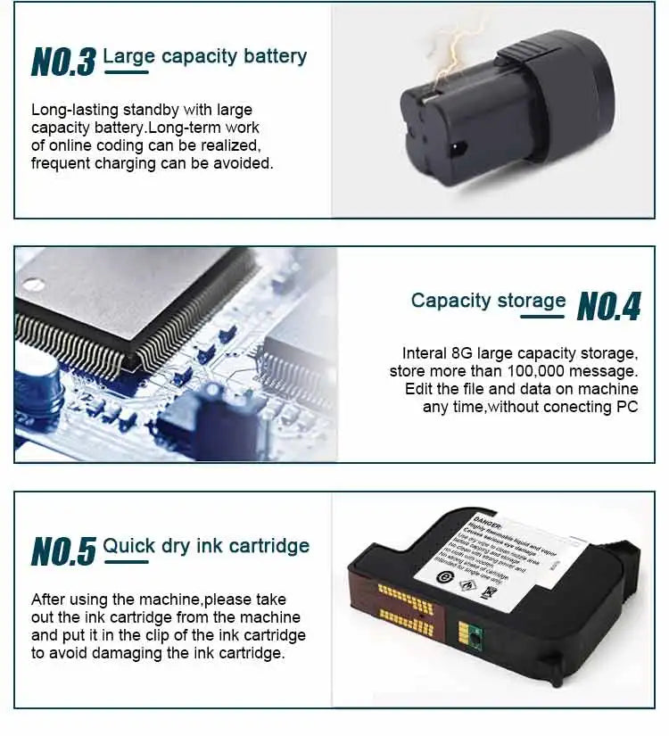 For Phezer P17 Handheld Inkjet Printer 12.7mm Portable Date Code Expiry Batch Number Logo QR Barcode Label Maker 28 Languages
