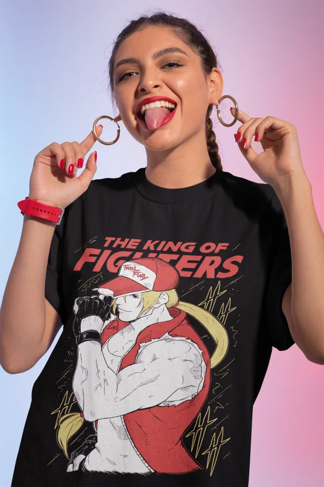 King Of Fighters T-Shirt Terry Bogard Fatal Fury kf3 Anime Gift Shirt All Size
