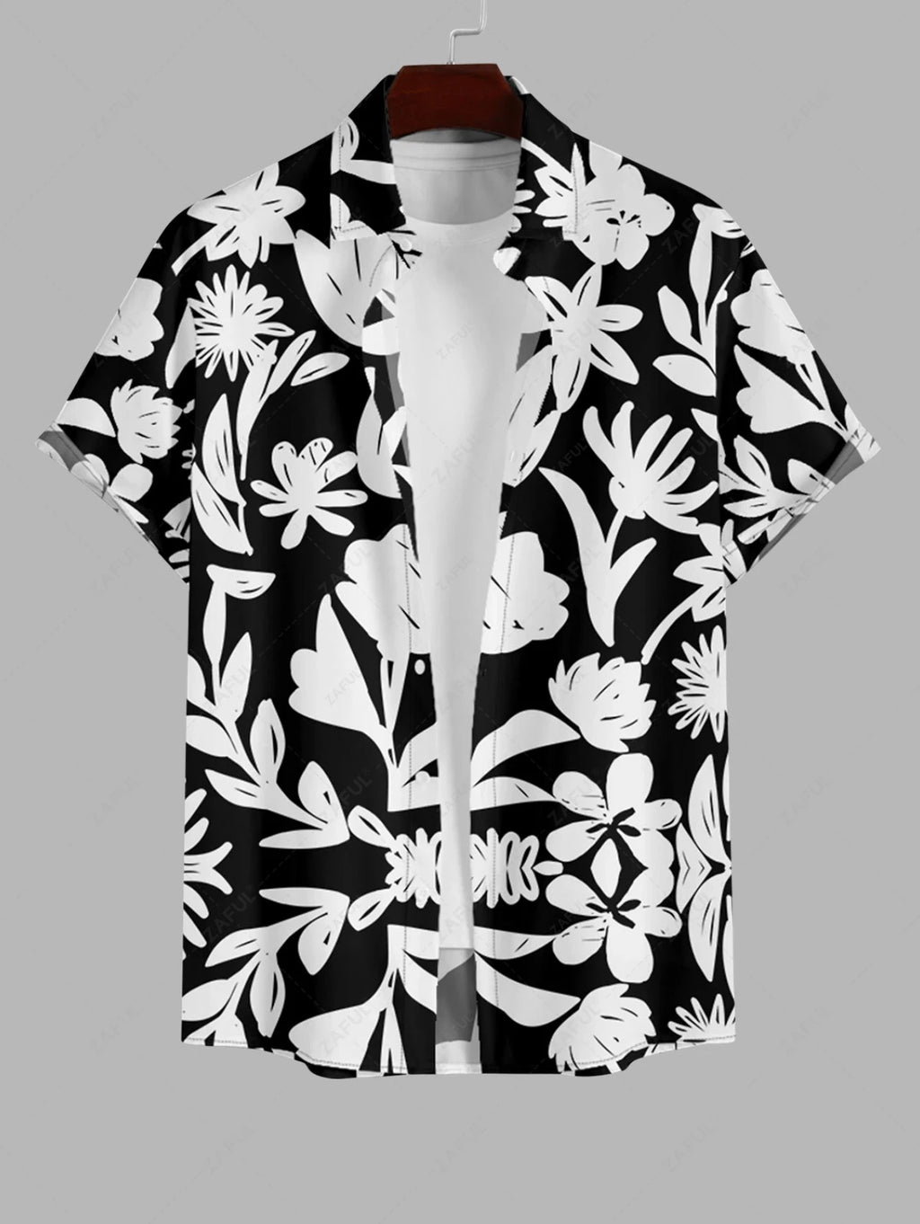Hawaiian Mens Shirts Tropical plant leaves 3D Printed simple Tops Casual Short Sleeve Button Beach Shirt Summer  Men's Clothes