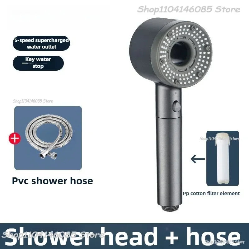 5 Modes Shower Head High Pressure Showerhead Portable Filter Rainfall Faucet Tap Bathroom Bath Home Bathroom Accessories
