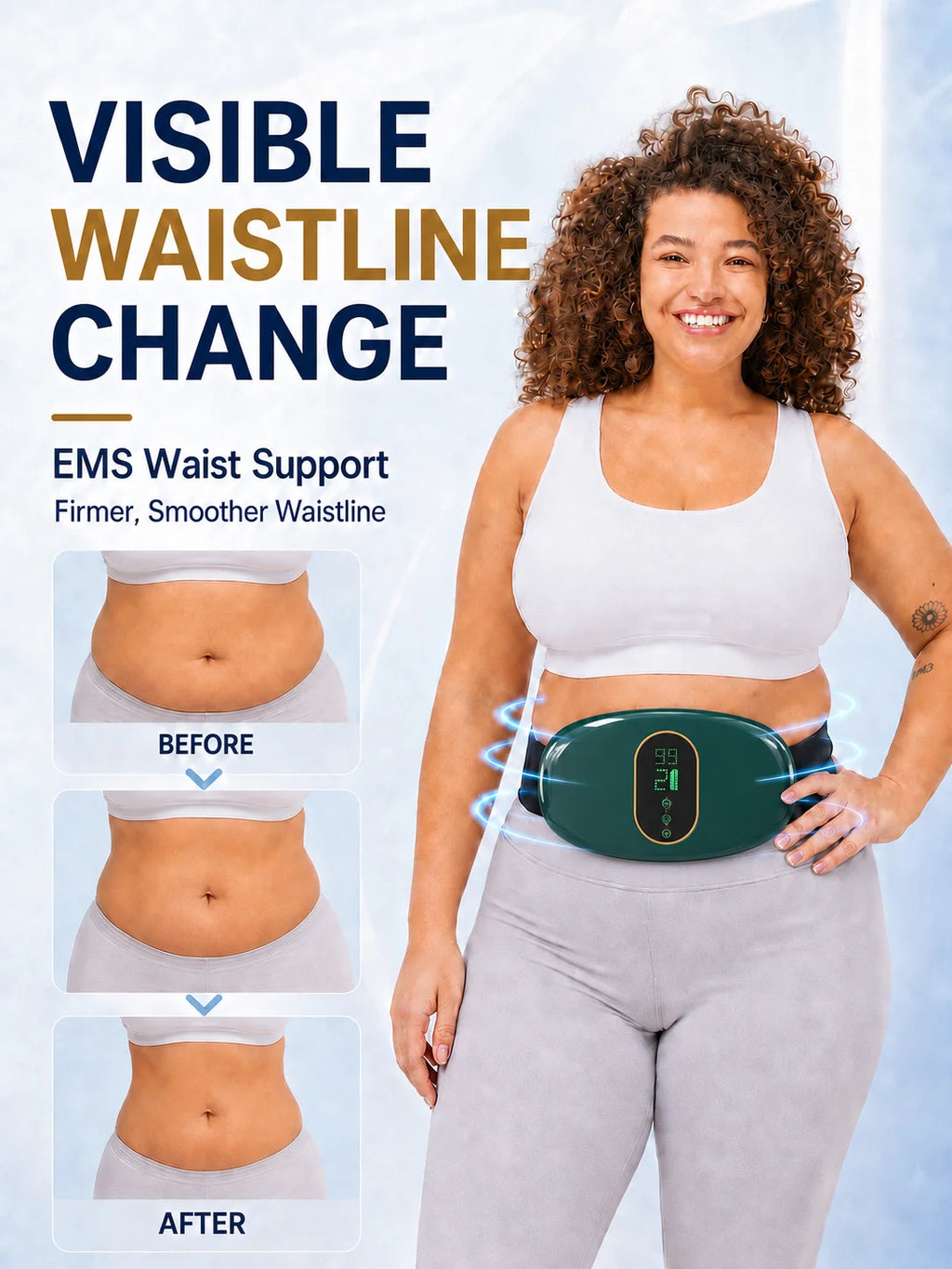 Slimming Machine for Women, Electric Abdominal Fat Burner, Anti-Cellulite Massage Belt, Body Shaping & Belly Fat Removal