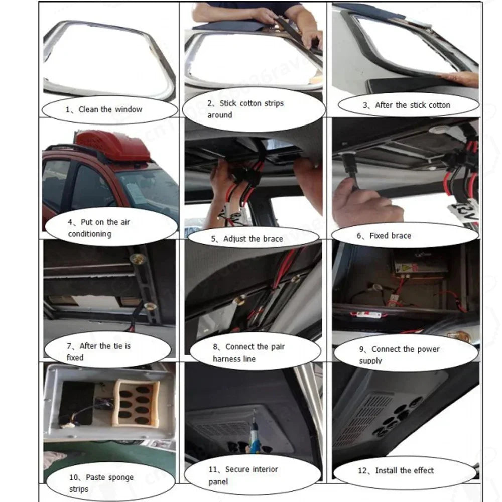 12V Heating and Cooling Automotive Air Conditioning Portable RV Rooftop Air Conditioner Electric Parking Unit for Car Truck Van
