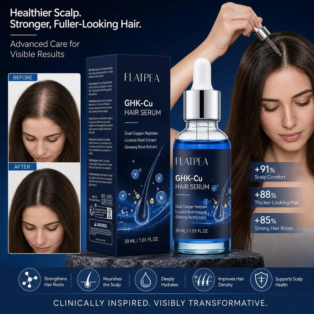 Ghk‑Cu Copper Peptide Hair Serum Fast Absorption Improve Dry Split Plit Hair End Repair Scalp Barrier Root Strengthen Repair