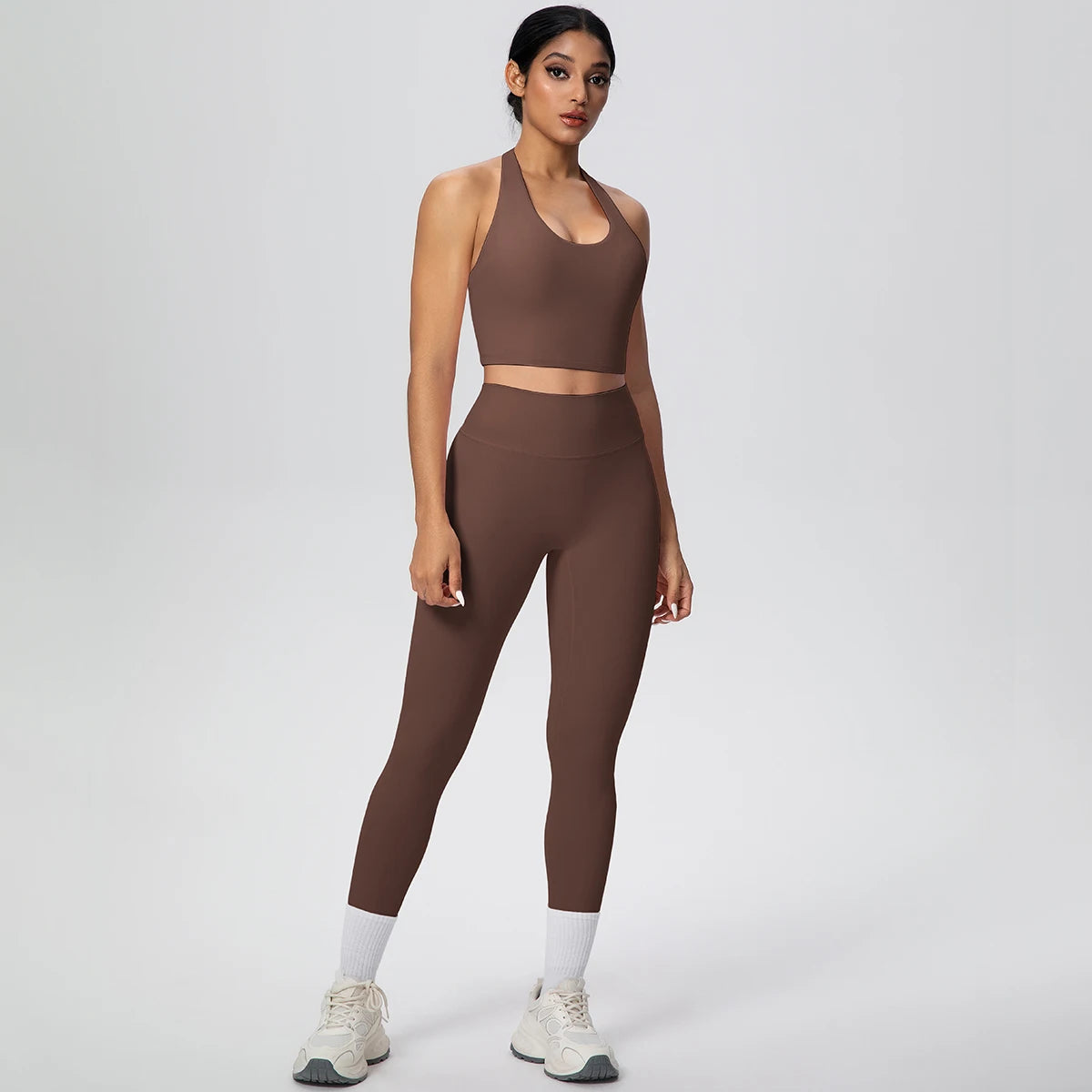 2PCS/set Yoga Set for Woman's Sexy Backless Halter Bra Sports Top Quick Drying Legging Summer Gym Fitness Pants Yoga Set