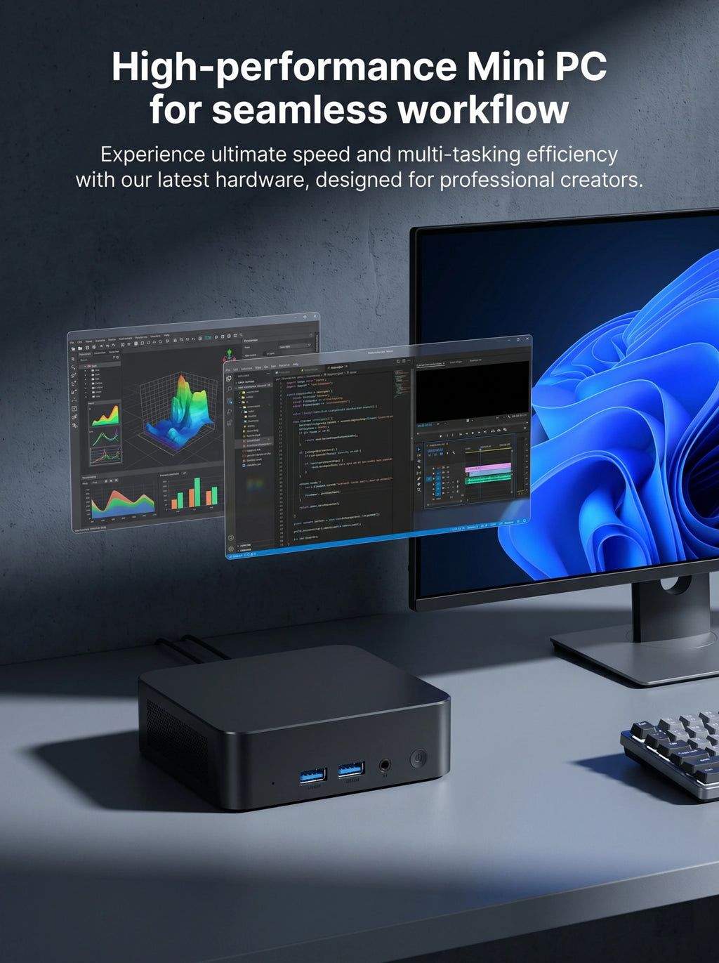 2026 New Intel Core I7 8650U Mini PC Windows 11 Pro 32GB+2TB Ultra Compact Silent Desktop Computer Dual HDMI Business Office