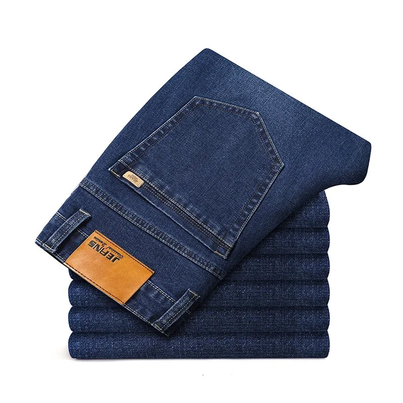 Cotton Men's Jeans Denim Pants Brand Classic Clothes Overalls Straight Trousers for Men Black Oversize Large Size 35 40 42 44 46