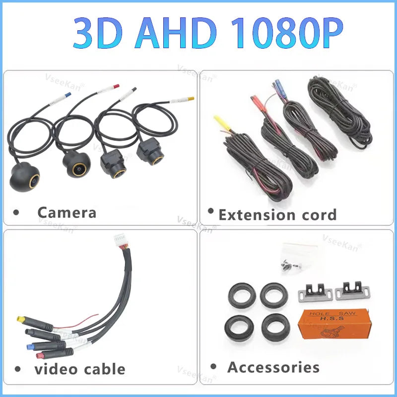 Car Camera 360 Degree Panoramic Imaging System 3D AHD 720P 1080P Four Way Camera HD Night Vision 2053/4007 1022 SN307 6048 WDR