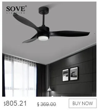 SOVE Modern Led Ceiling Fan Kitchen Living Room Dining Room Household High Air Volume Remote Control Pendant Light