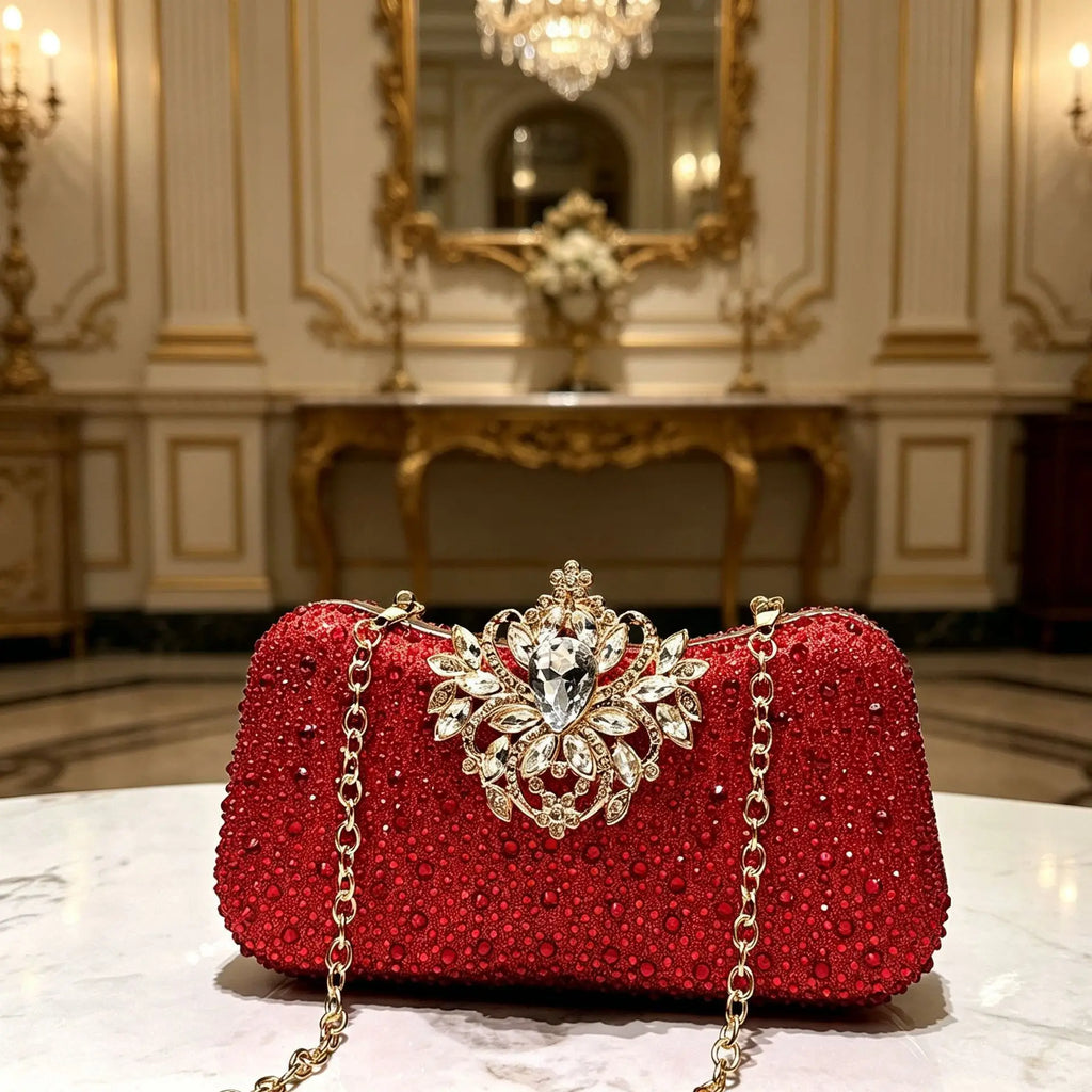 Luxurious Rhinestone Elegant Rhinestone Clasp Clutch Bag Women's Fashionable Elegant Evening Clutch Bag