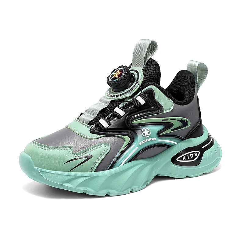 Children Sports Shoes Winter Plush Outdoor Warm Soft Comfort Boy Running Shoes Fashion Rotary Buckle Anti Slip Kids Tennis Shoes