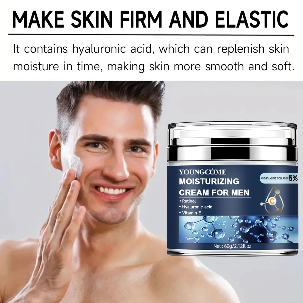 Men's Collagen moisturizing cream with retinol and vitamins, Anti-wrinkle Repair,fade fine lines,hyaluronic acid facial skincare