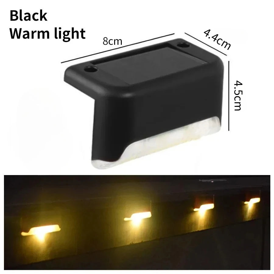 Outdoor Solar Stair Lights LED Waterproof for Garden Yard Railing Fence Lights Enhances Night Safety and Atmosphere