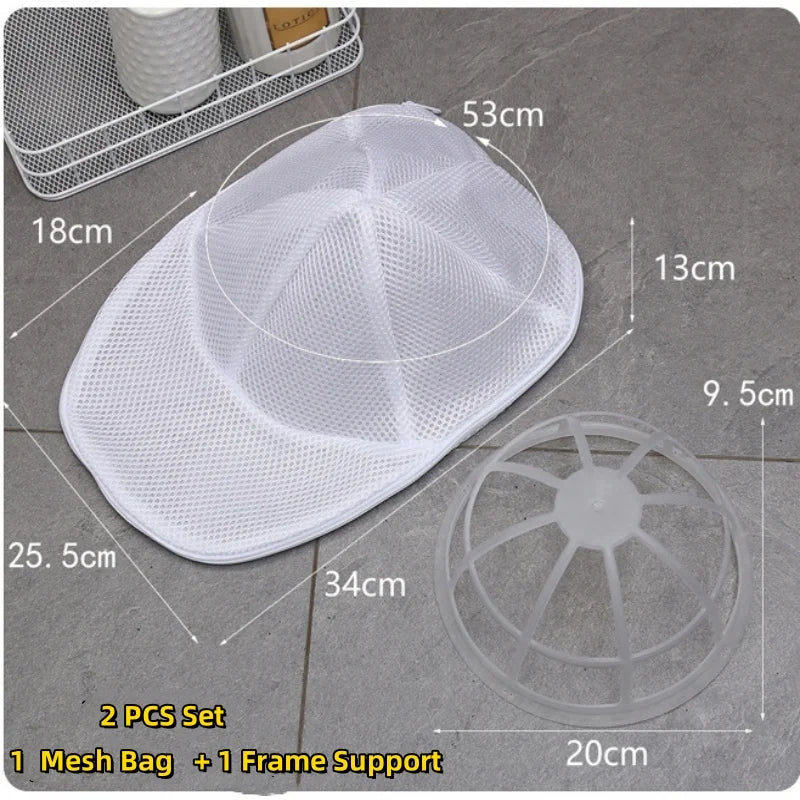 Washing Machine Hat Wash Protector Bag Anti-Deformation Baseball Cap Cleaner Laundry Bag Wash Bag Soft Mesh Organizer Zip Bags