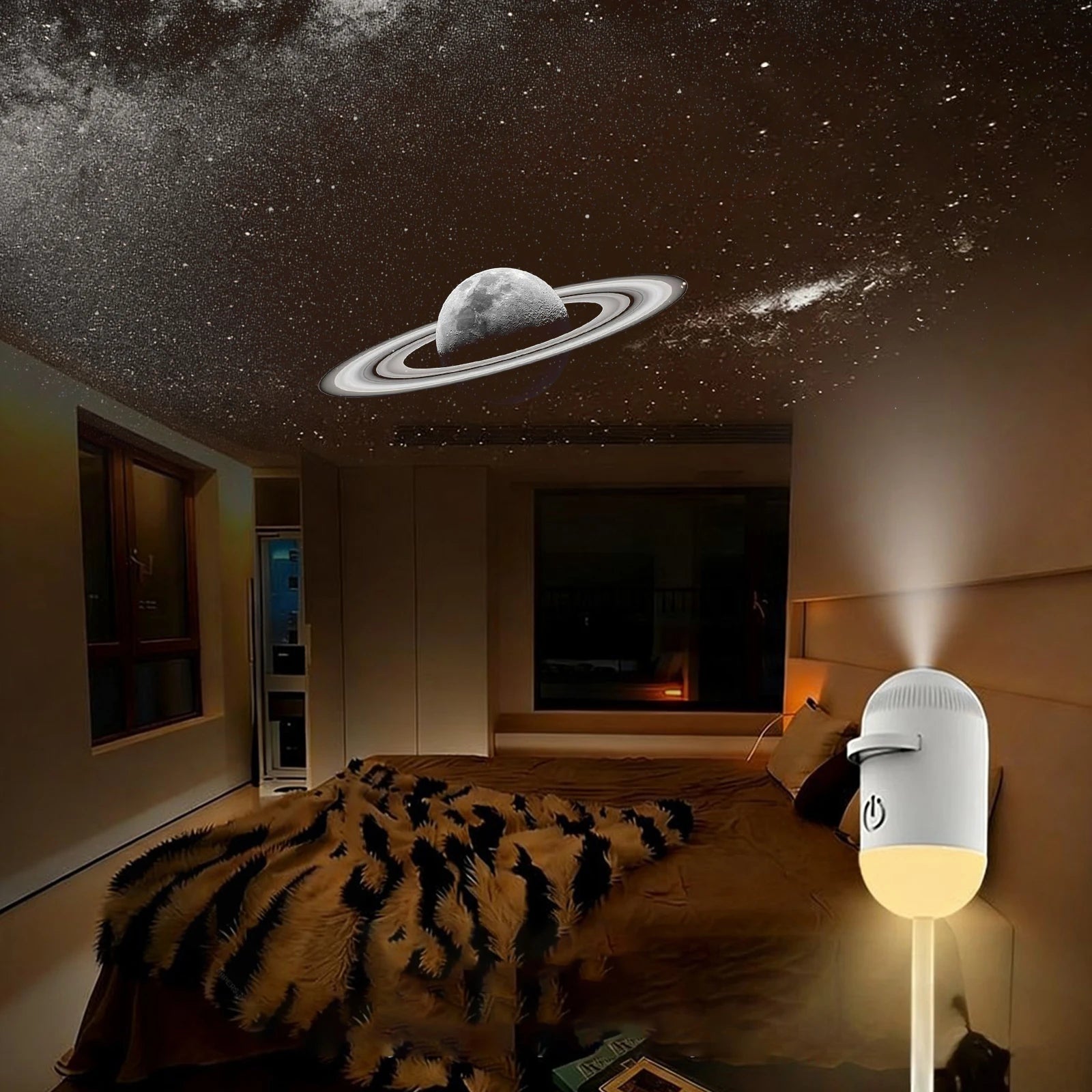2-in-1 Galaxy Projector Light Mini USB Car Interior Ambient Lamp Galaxy LED Starry Sky for Party Home Bedroom Sleep Decoration