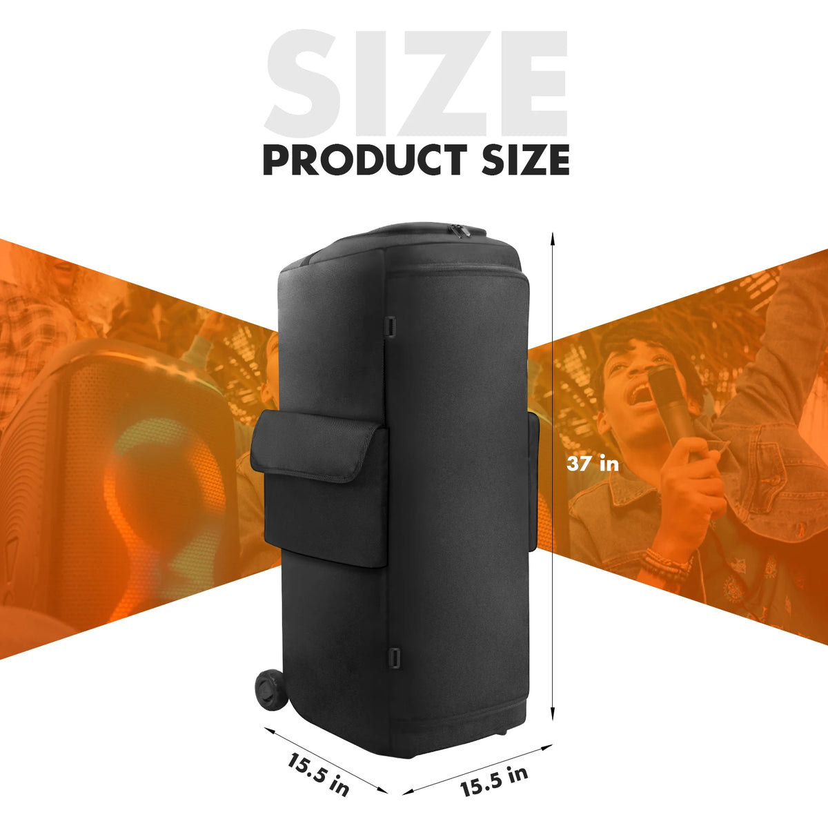 For JBL Partybox 720 Portable Speaker Dust Case with Mic Pocket Padded Speaker Protective Cover Wear-Resist Speakers Accessories
