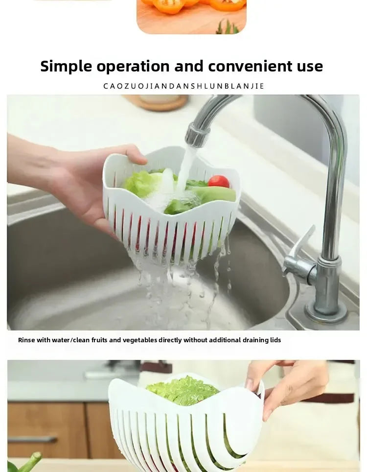 Vegetable Salad Cutter Cutting Bowl Slices Fruit, Kitchen Tools, Accessories Gadgets Kitchen Items Kitchen Gadgets Vegetable