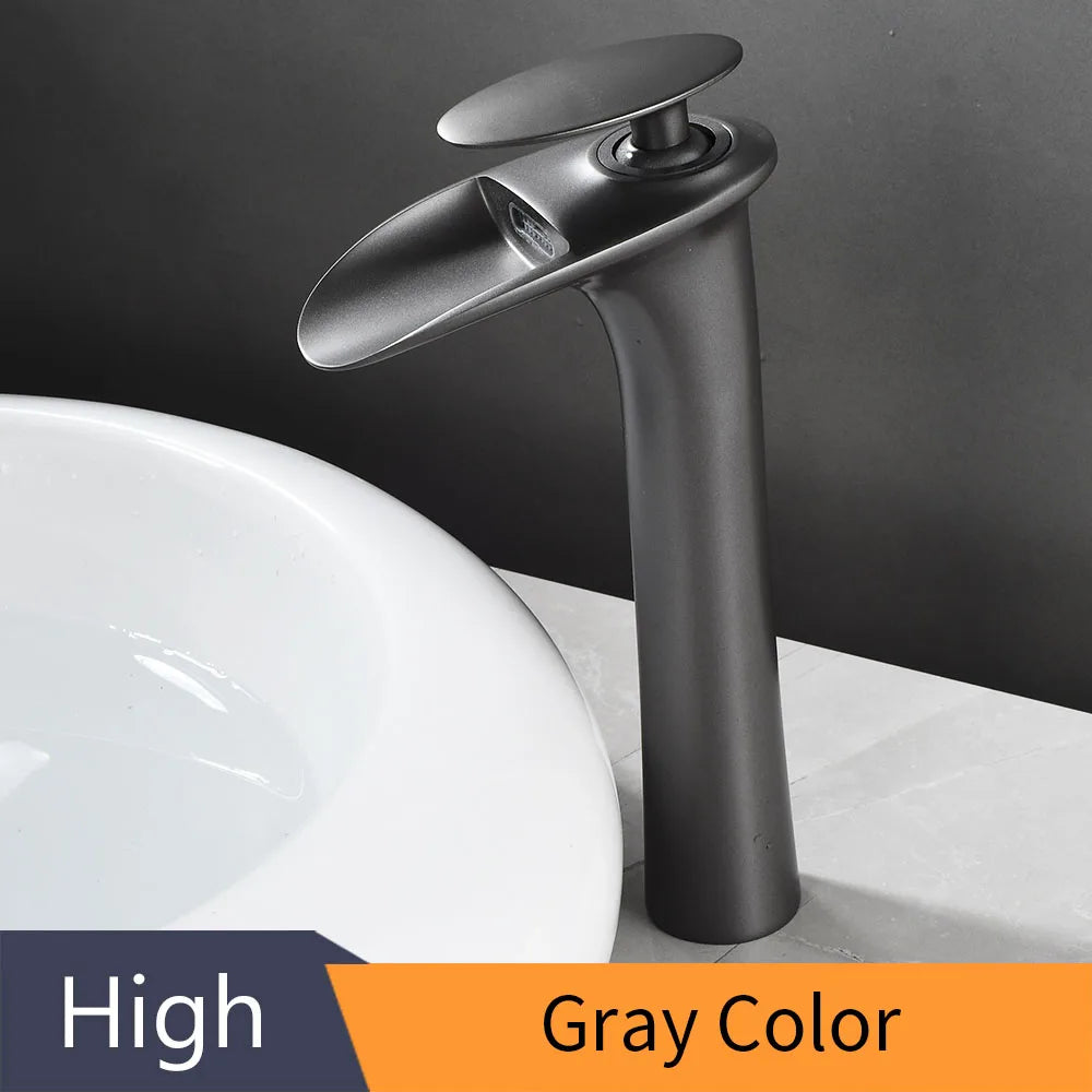 Basin Faucets Modern White Bathroom Faucet Waterfall faucets Single Hole Cold and Hot Water Tap Basin Faucet Mixer Taps 855924