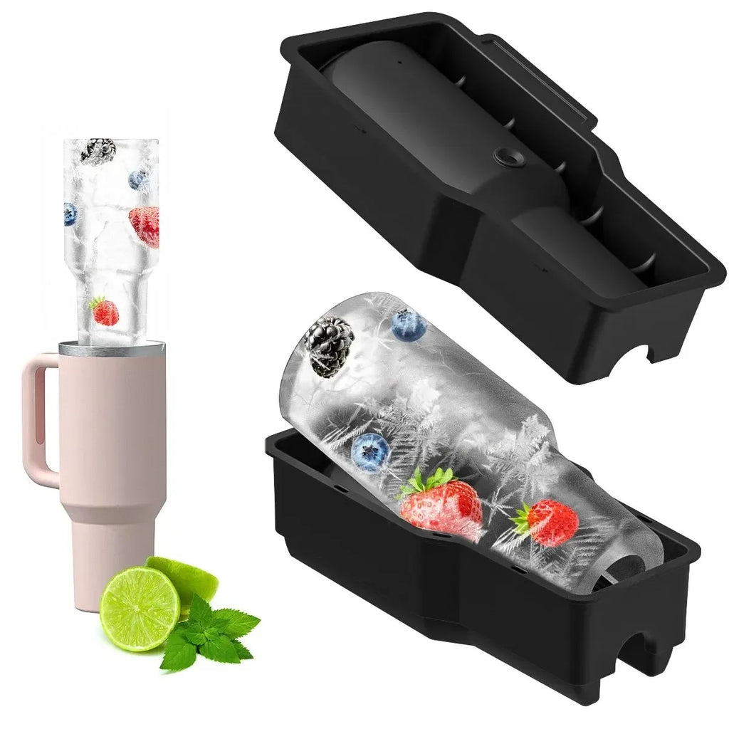 Tumbler Ice Mold for Stanley Cup 30-40 oz - Silicone Cylinder Ice Mold with Lid, Easy Fill and Release Ice Maker for Ice Drink