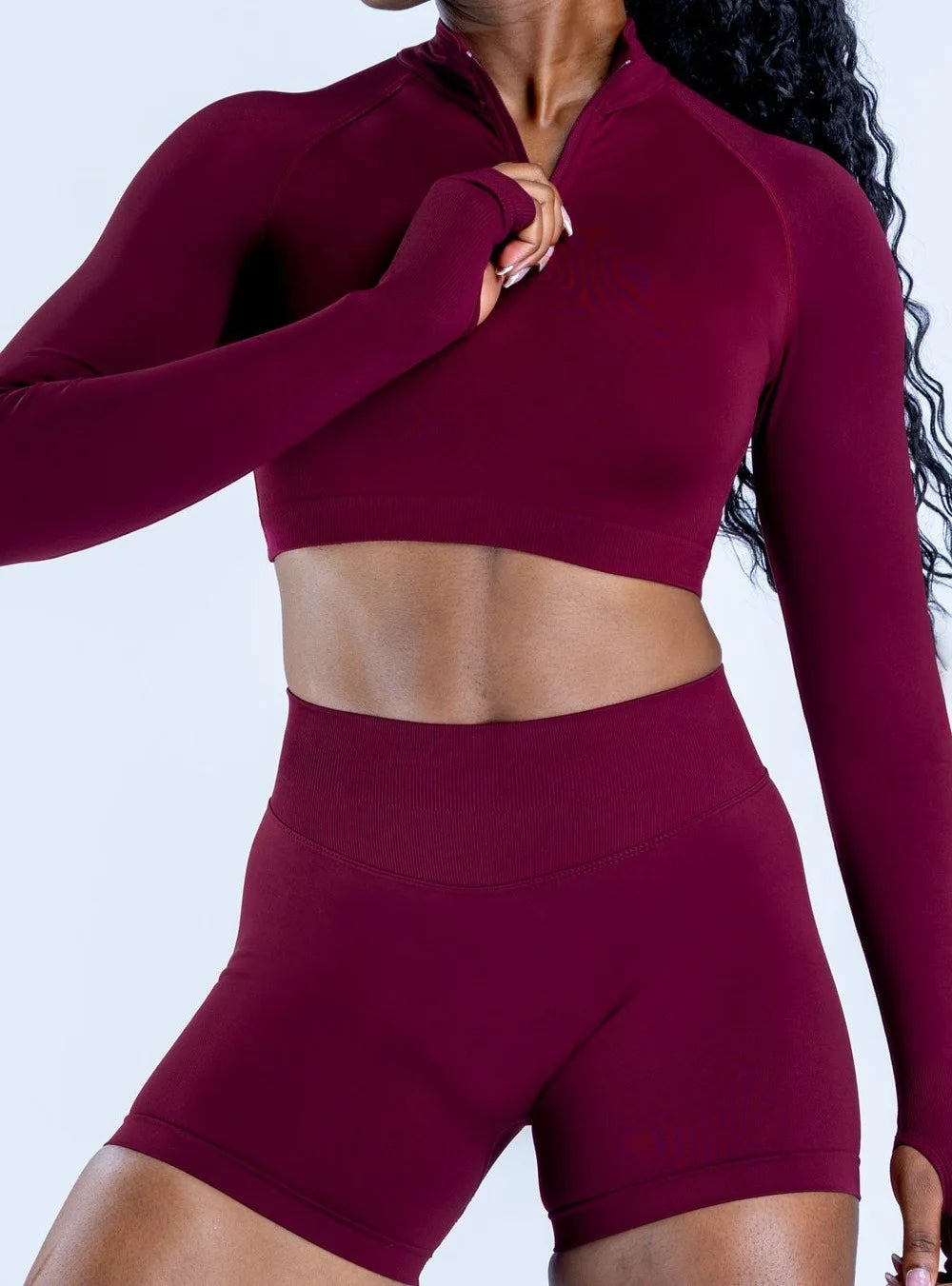 NCLAGEN Crop Zippy Fitness Top Long Women Sleeve GYM Clothes Seamless Running Workout Quick Dry Pilates Sports Yoga Shirt