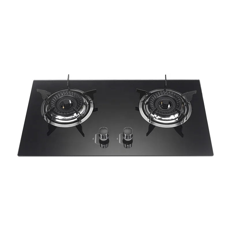 Built in Tempered Glass  Stove Gas Oven with 2 burner 13cm 2 burner Gas Cooking Stove Hob