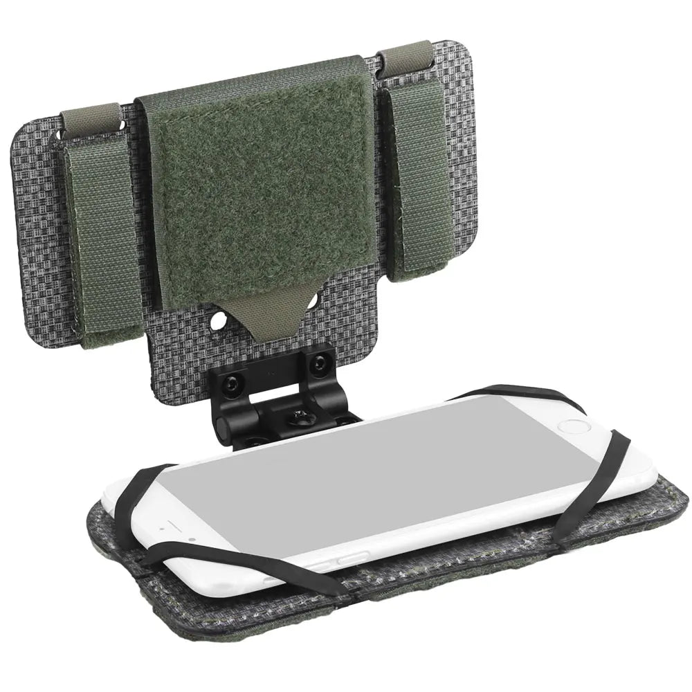 Tactical Phone Pouch with MOLLE/PALS Strap, Foldable Chest Phone Holder for Navigation & Tactical Vest Accessory