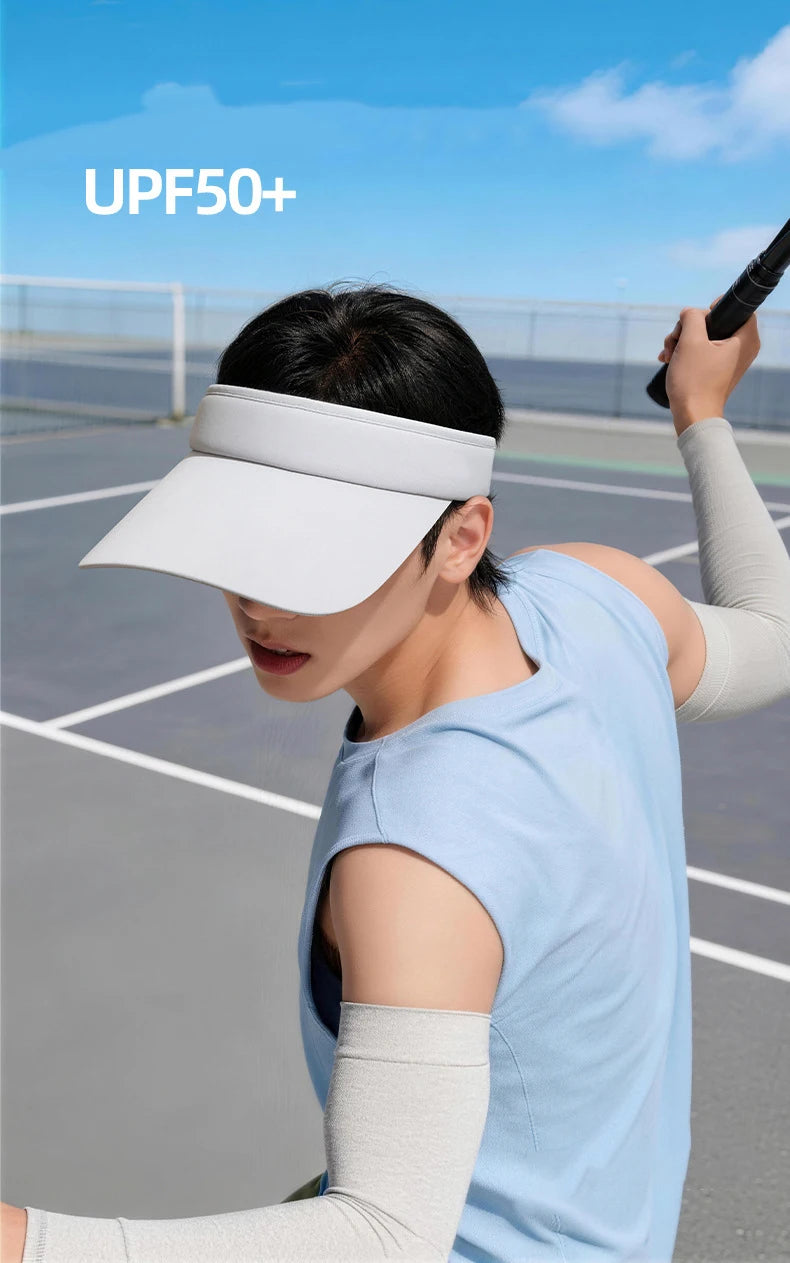 Men's and women's running cap with a large brim for outdoor sports in summer, featuring a sun-blocking and sunscreen function, i