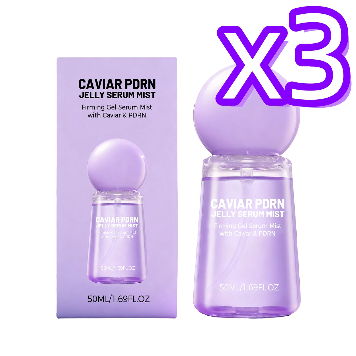 Caviar PDRN Jelly Serum Mist Smooth Dry Lines Nourish Hydrating Skin Brighten Skin Tone Tighten Facial Pores Jelly Essence Spray