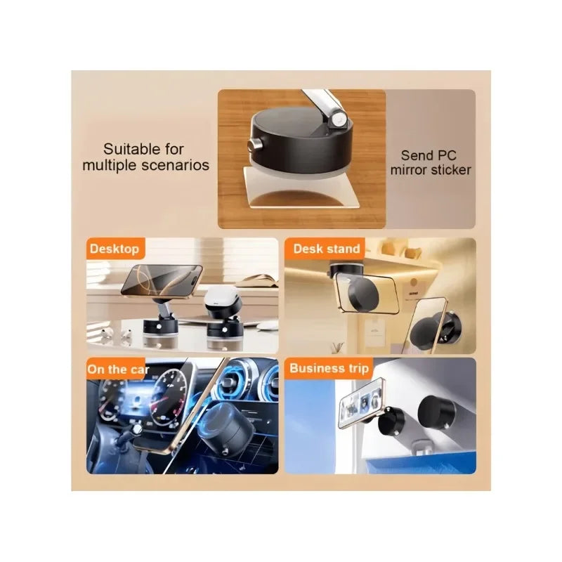 Y330 Foldable Magnetic Vacuum Suction Phone Holder Double Sided Suction Cup Car Bracket Portable Lazy Phone Stand for Home Car ﻿