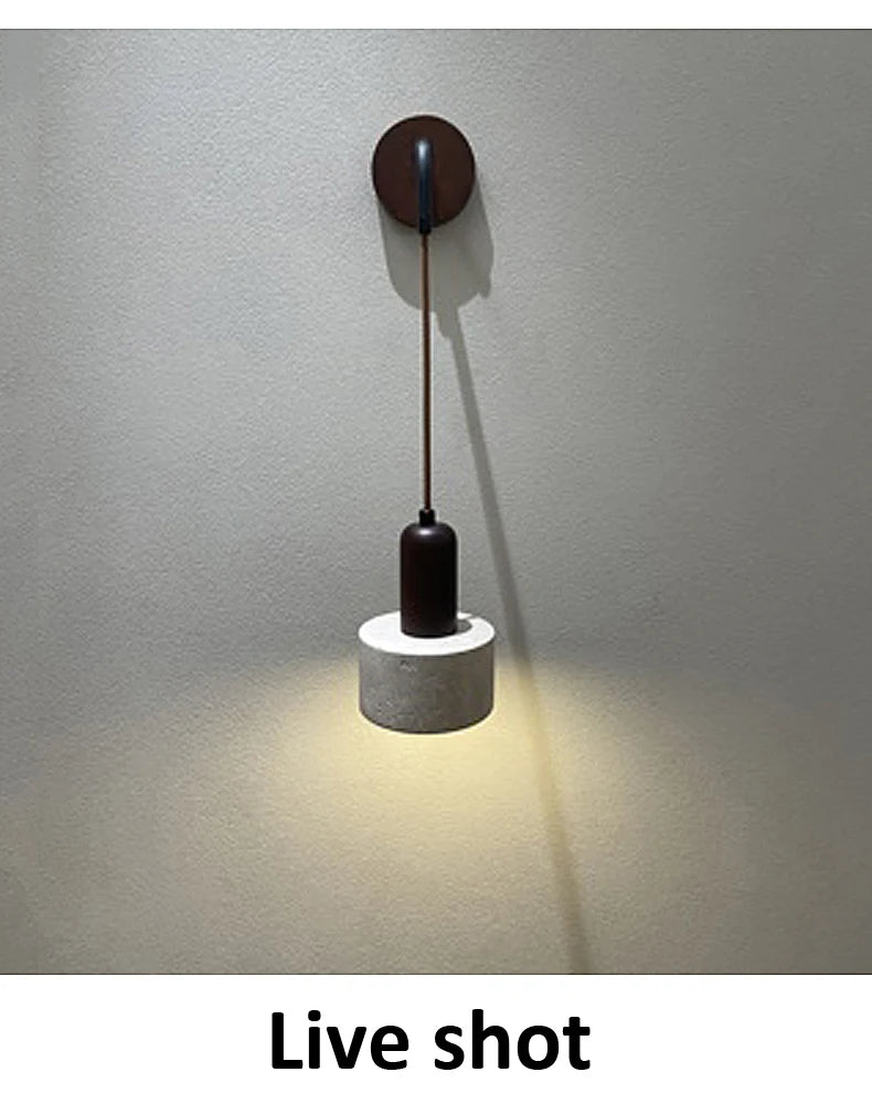 Natural Yellow Marble Led Wall Lamp Japanese Wabi Sabi Home Stay Bedside Decorative Lamp Warm Color Study Restaurant Light