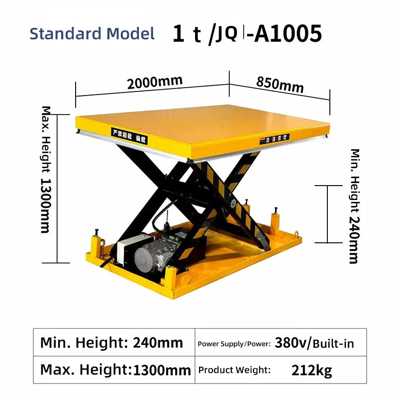 905X500mm platform electric scissor lift 0.9m mobile hydraulic lift car with battery