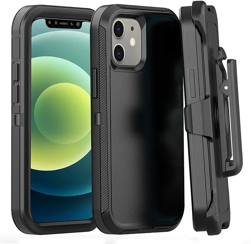 Shockproof Case for iPhone 16 15 14 13 12 11 ProMax Plus Military-Grade Heavy Duty Slim Silicone Cover Soft TPU Bumper 2-Pack