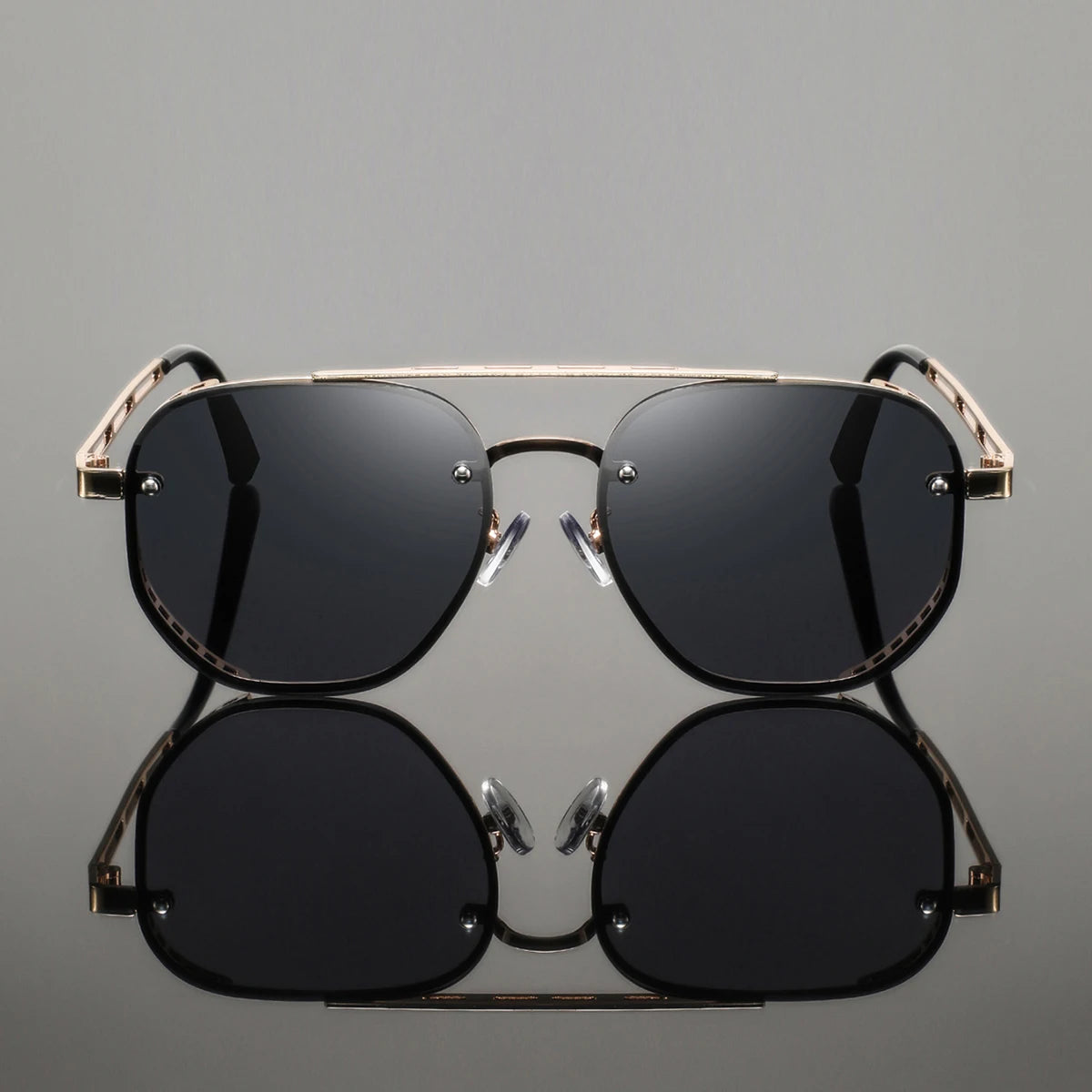 1 Pair of Men's Metal Oval Double-Bridge Glasses, Retro and Exquisite, High-End Luxury Business Style, Elegant and Trendy Fashion Eyeglass Frames, Unisex
