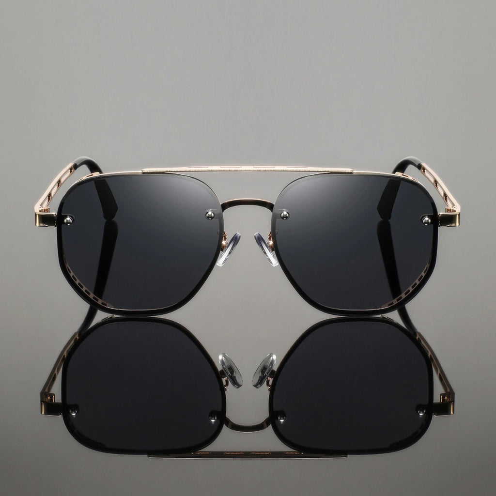 1 Pair of Men's Metal Oval Double-Bridge Glasses, Retro and Exquisite, High-End Luxury Business Style, Elegant and Trendy Fashion Eyeglass Frames, Unisex