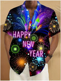 Men's Comic Christmas Graphic Hawaiian Shirt Men Women Fashion Santa Claus Shirt Short Sleeve Blouse Festive Holiday Clothing