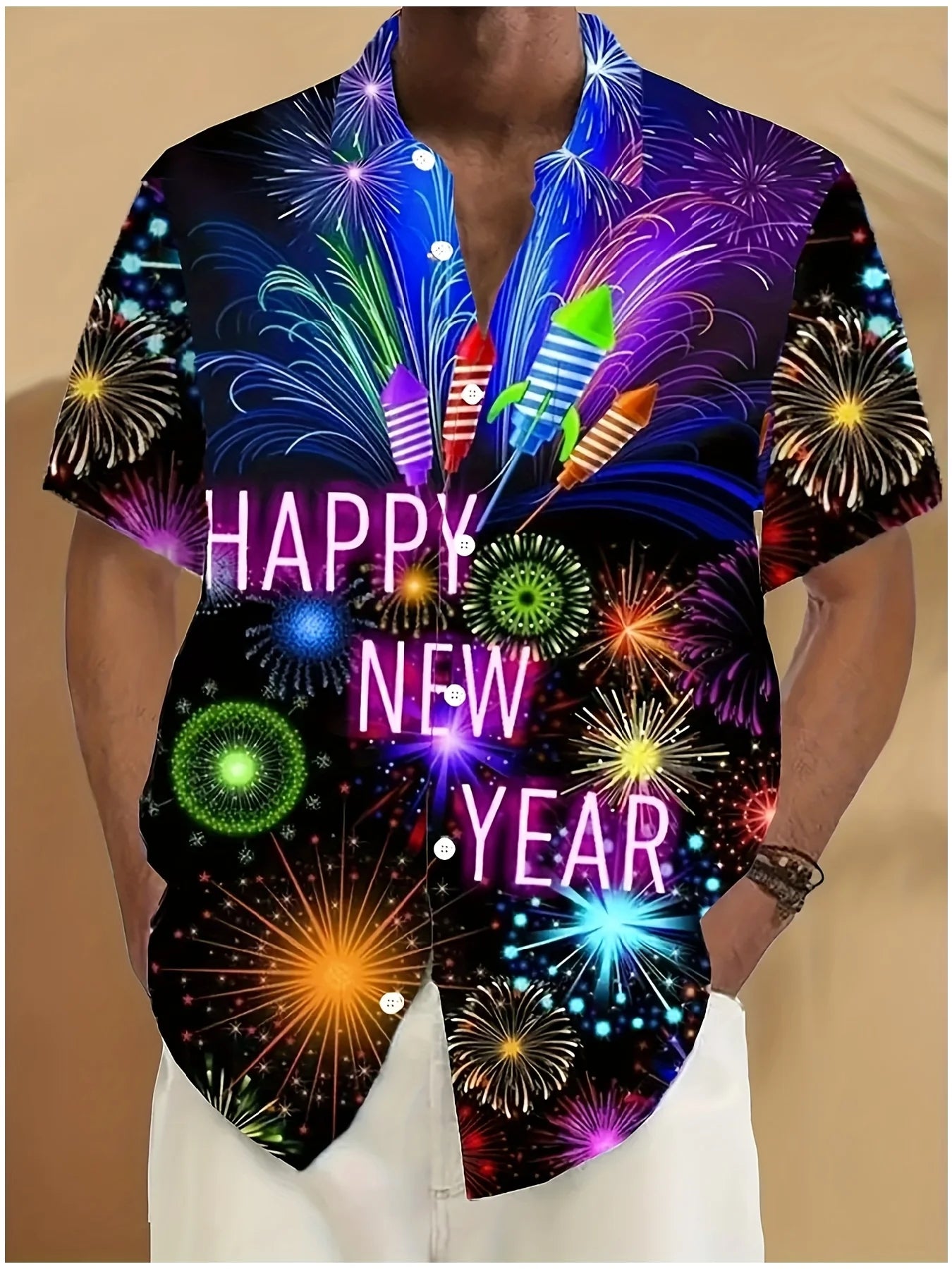 Men's Comic Christmas Graphic Hawaiian Shirt Men Women Fashion Santa Claus Shirt Short Sleeve Blouse Festive Holiday Clothing