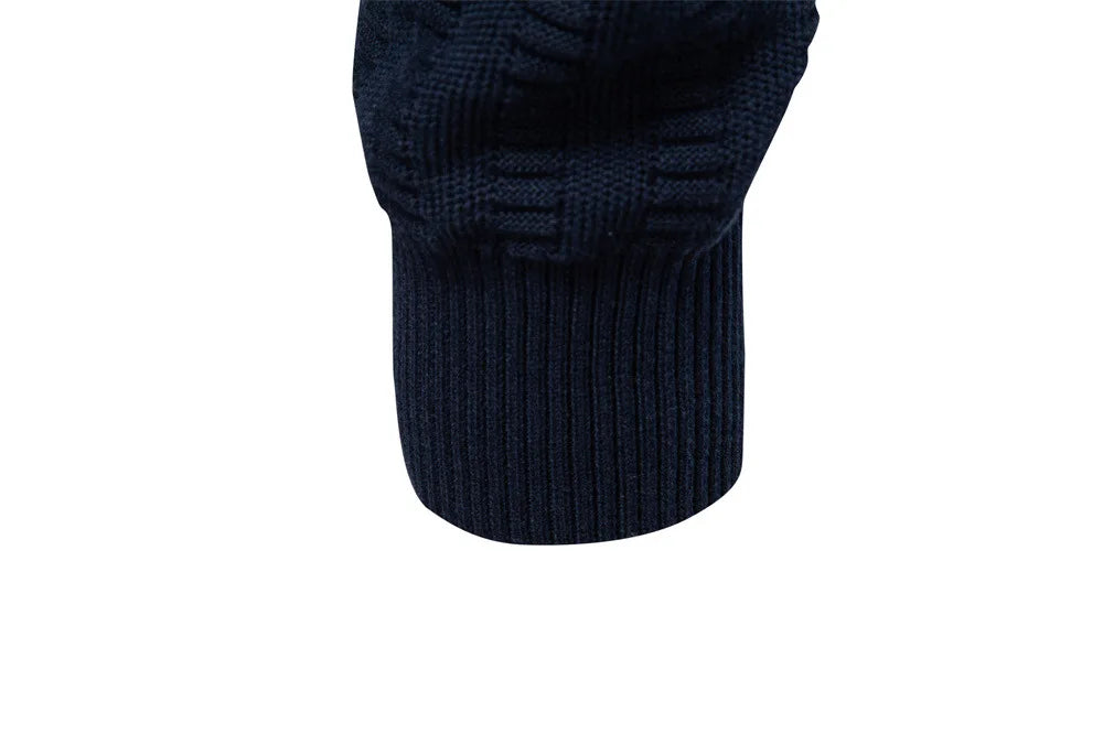 Men's Solid Color Casual Trendy Simple Basic Half Zipper Stand Collar Knitted Pullovers Autumn Winter New Fashion Sweater Tops