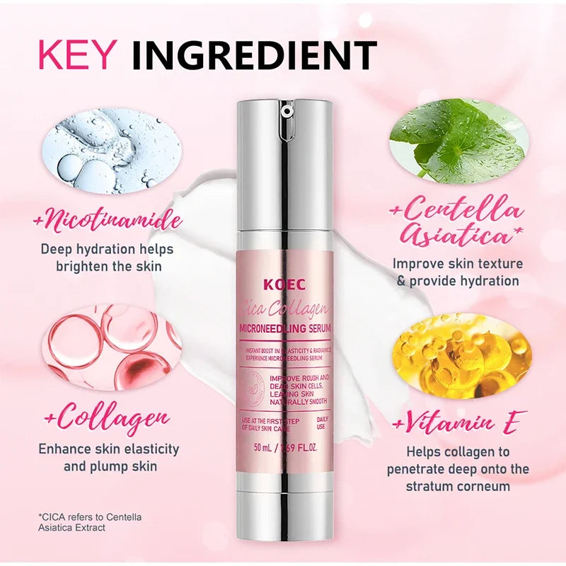 Soothing Microneedle Serum, Centella Asiatica & Propolis For Skin Barrier, Pore Care Exfoliating Korean Glass Skin Essence 50g