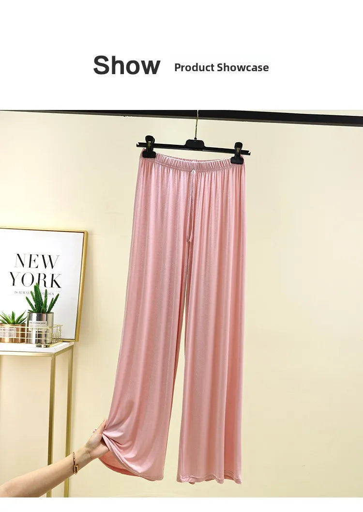 Modal Floor-Length Wide Leg Pants Loose Home Spwear  Color Versatile Casual Summer Thin Home Pants Women