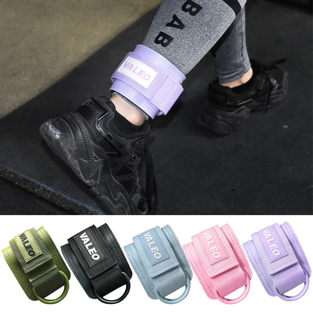 Double D-Ring Cable Ankle Straps For Gym Workouts Glutes Legs Strength Training Brace Support Sport Safety Abductors Ankle Cuffs