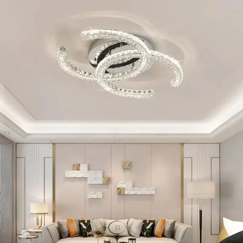 Modern 2024 New Special-shaped Crystal Chandelier Modern Simple Decoration Living Room Dining Room Home Decoration