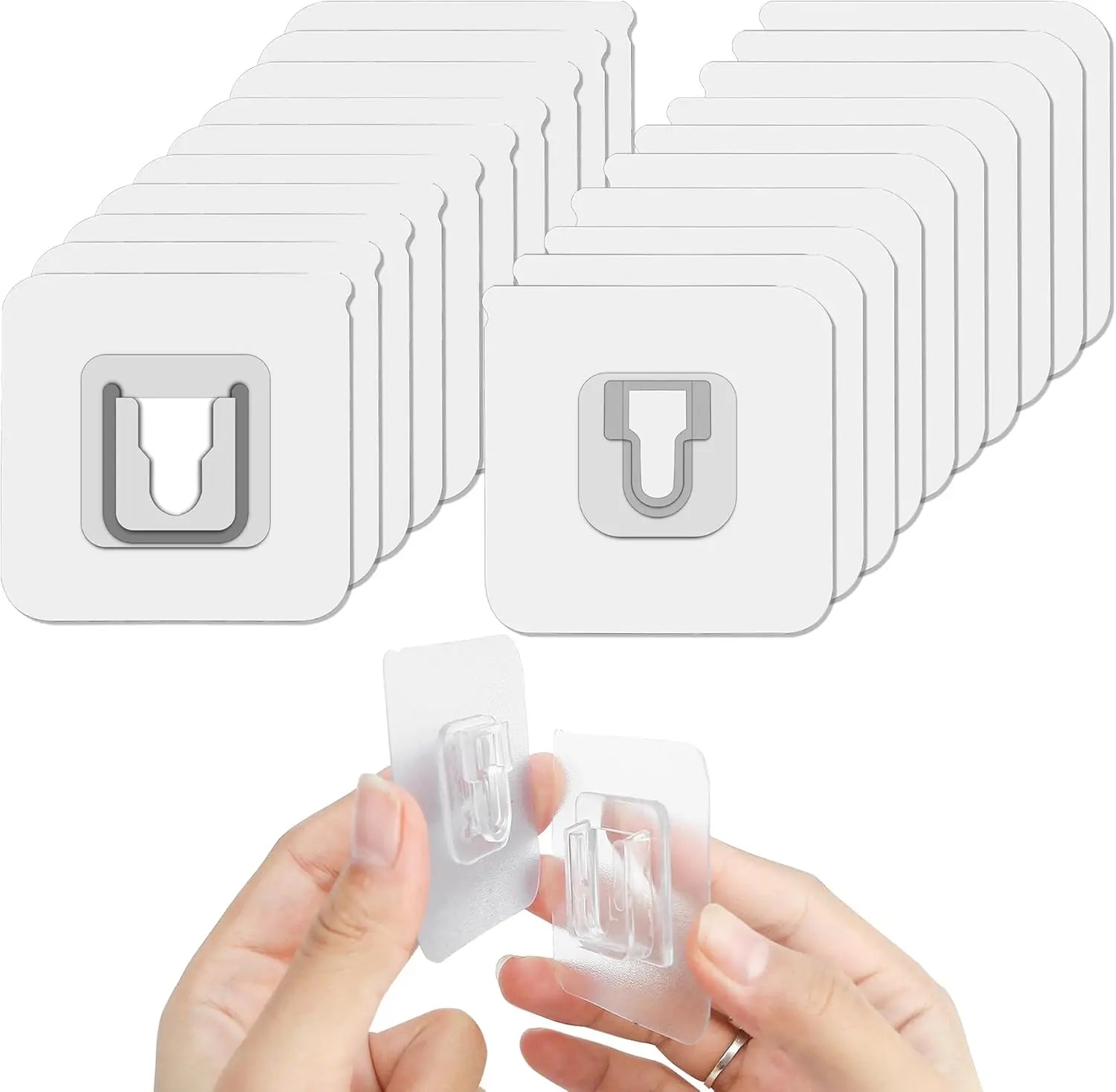 Double-Sided Adhesive Wall Hooks Hanger Strong Transparent Suction Cup Sucker Hooks Kitchen Bathroom Storage Plug Socket 2030