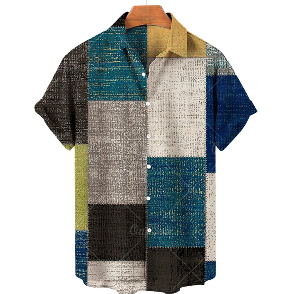 Men's Hawaiian Shirts Men's Short Sleeved Vintage Shirt Men's Fashionable Summer Beach Tops Loose And Comfortable men's Clothing