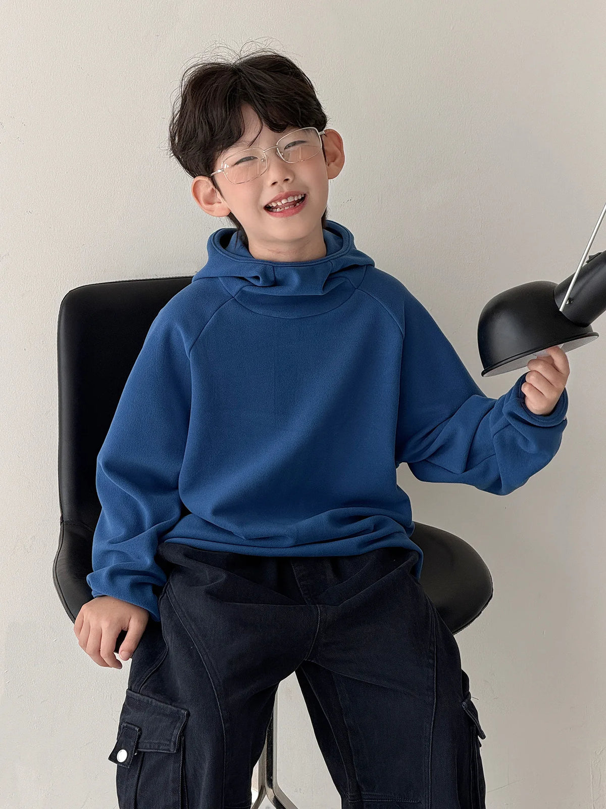 Children Clothing Kids Fashion Casual Warm Versatile Hoodie 2026 Autumn New Boys Korean Style Solid Color Simple Pullover