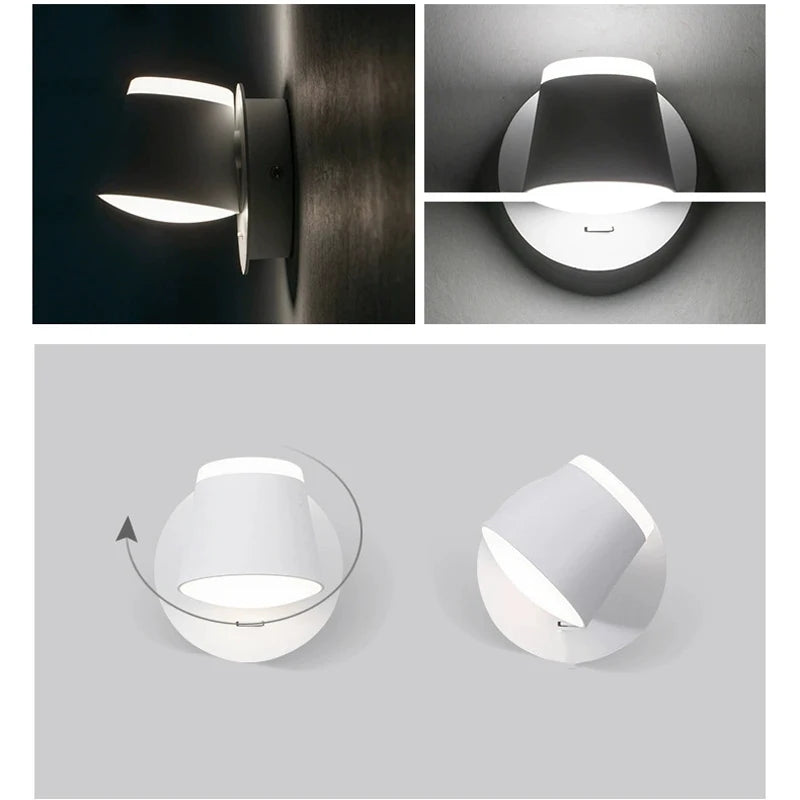 Indoor Home 8W LED Wall Light Wall Mounted Rotation Ceiling LED Wall Lamp Aisle Corridor Living Room Bedroom Reading Lights