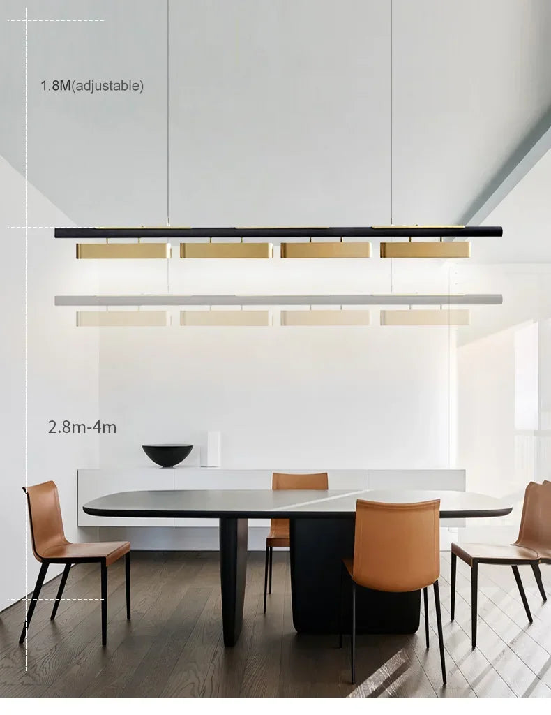 Modern LED Dining Table Chandeliers Minimalist Long Pendant Lights Living Room Coffee Desks Kitchen Home Indoor Lighting Fixture