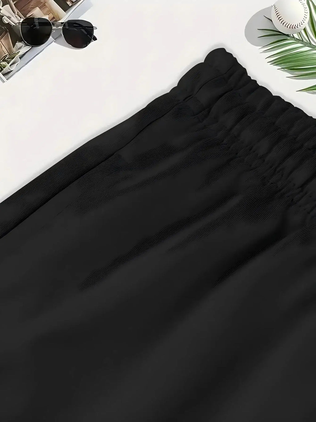Ladies' Fashionable Printed Casual Loose Drawstring Elastic Waist Wide Leg Shorts