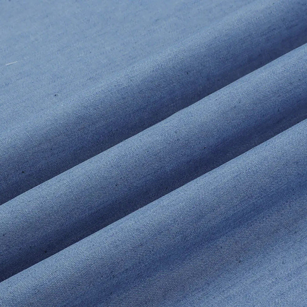 70x45CM Vintage Cotton Blue Denim Fabric Light Thin Soft Cloth For DIY Dolls Clothing Jeans Dress Bag Cap Apron Crafts Material