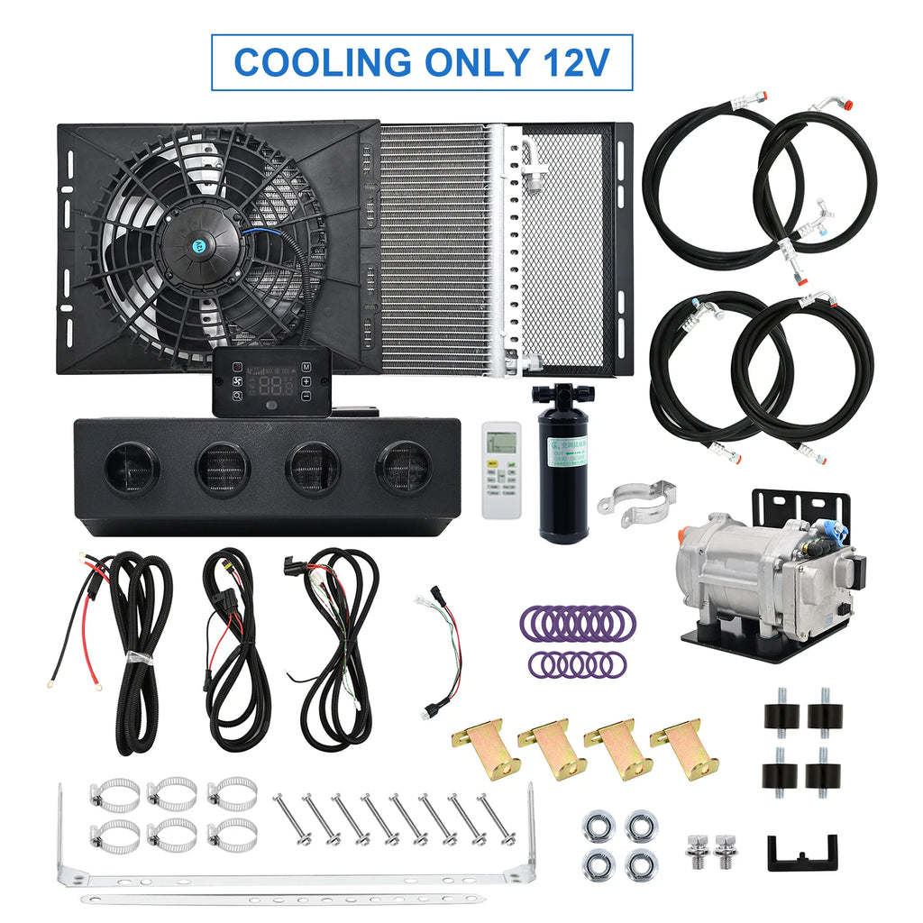 404 Universal Electric Compressor Car A/C 12V/24V Truck Air Conditioning & Heating Systems Air Conditioner Unit For Camper Van